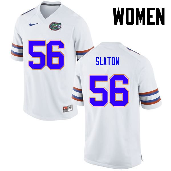 NCAA Florida Gators Tedarrell Slaton Women's #56 Nike White Stitched Authentic College Football Jersey LDM1064AS